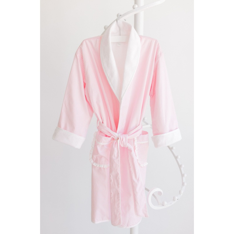 Bath Robe, Pink Gingham