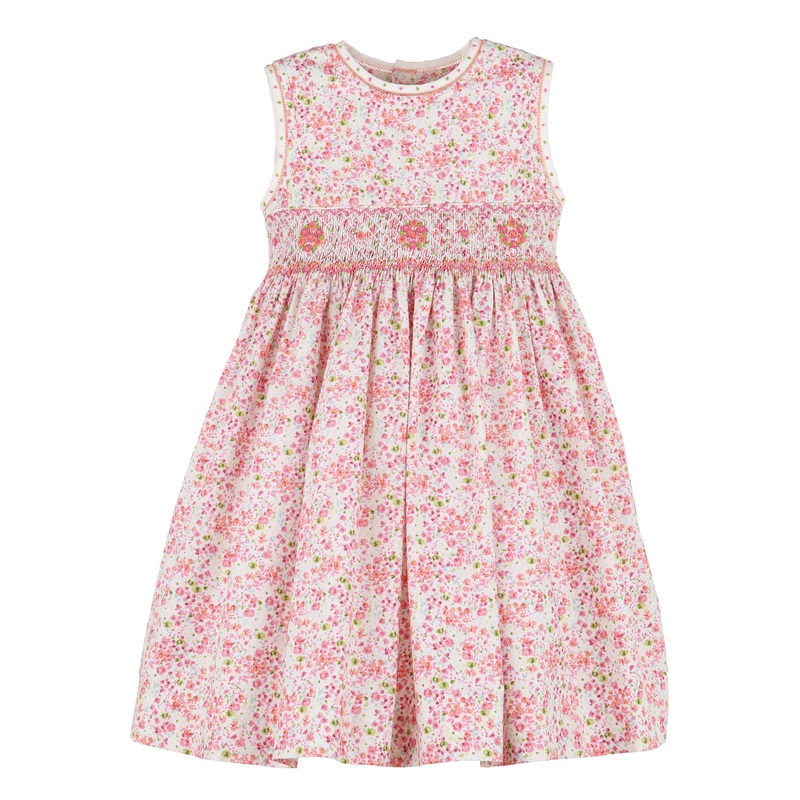 Berry Bouquet Fuchsia Floral Print Smock Dress