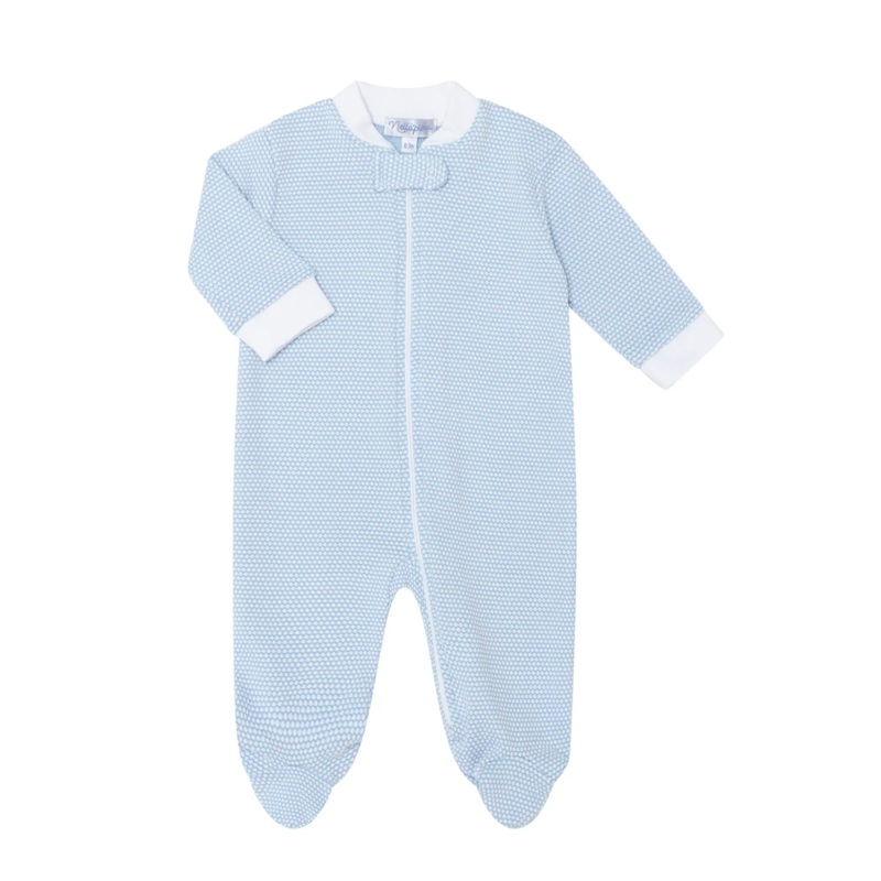 Blue Bubble Zippered Footie