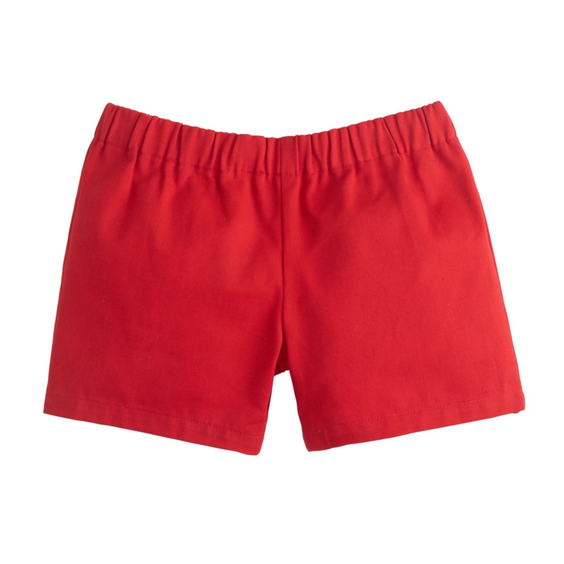 Red Twill Basic Shorts