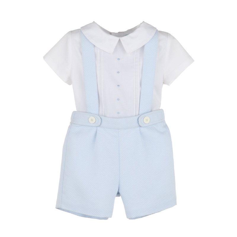Timeless Treasures Boy Blue Overall Short Set