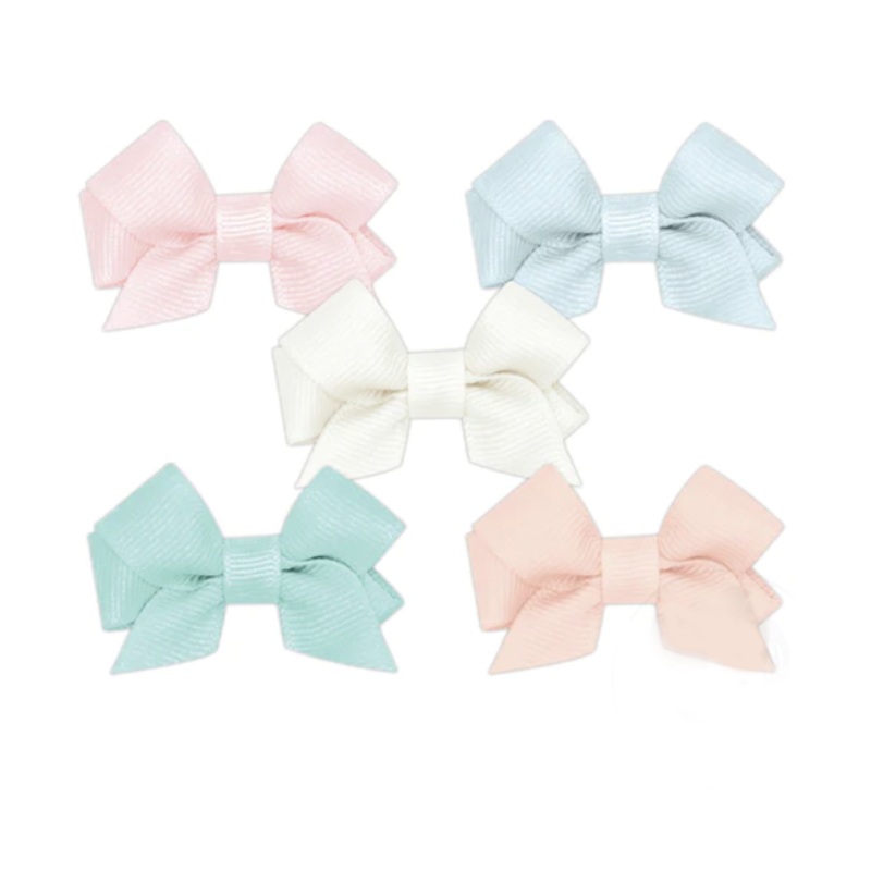 Tiny Bow 5 Piece Hair Bow Set- Pastels