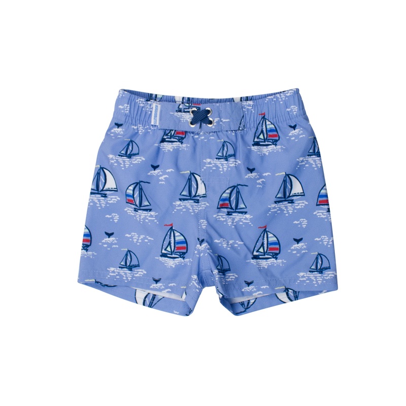 Blue Seas the Day Swim Trunks