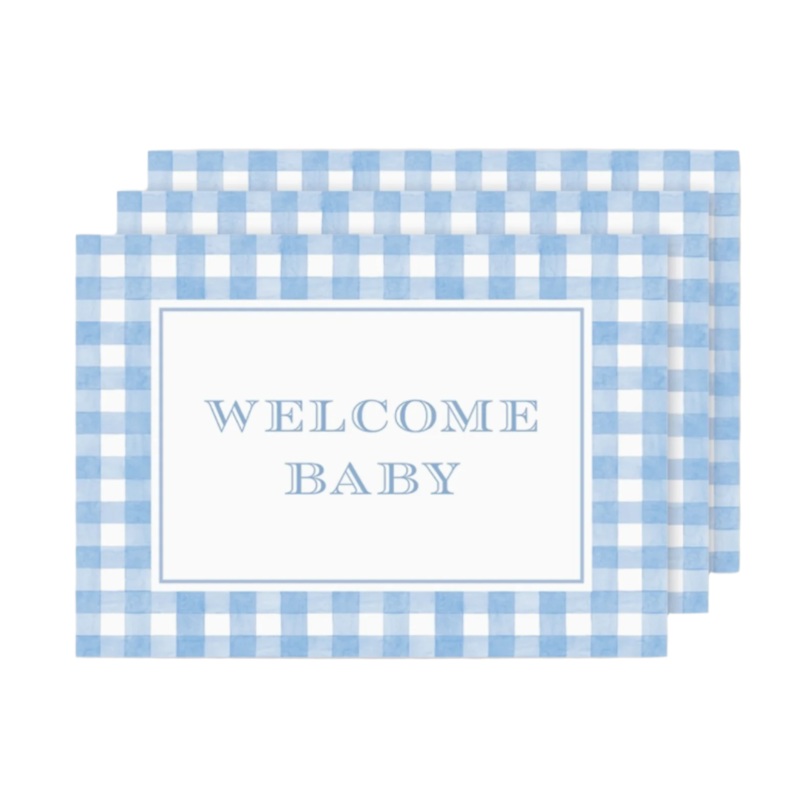 Milestone Card Set, Cavalier Garden Gingham Blue