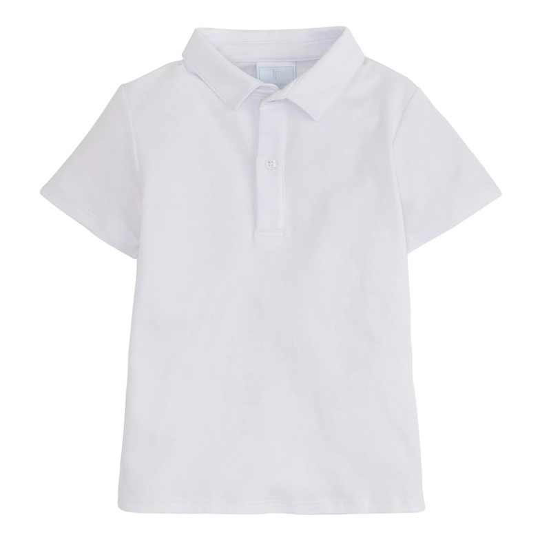 Short Sleeve Solid Polo Shirt, White