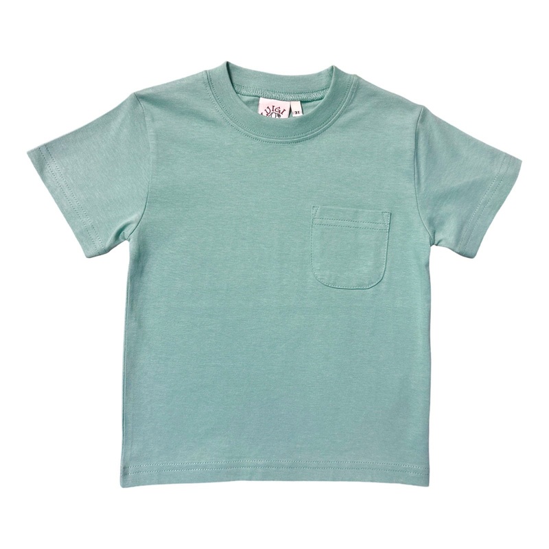 Boy’s Short Sleeve Sage Green T-Shirt with Pocket