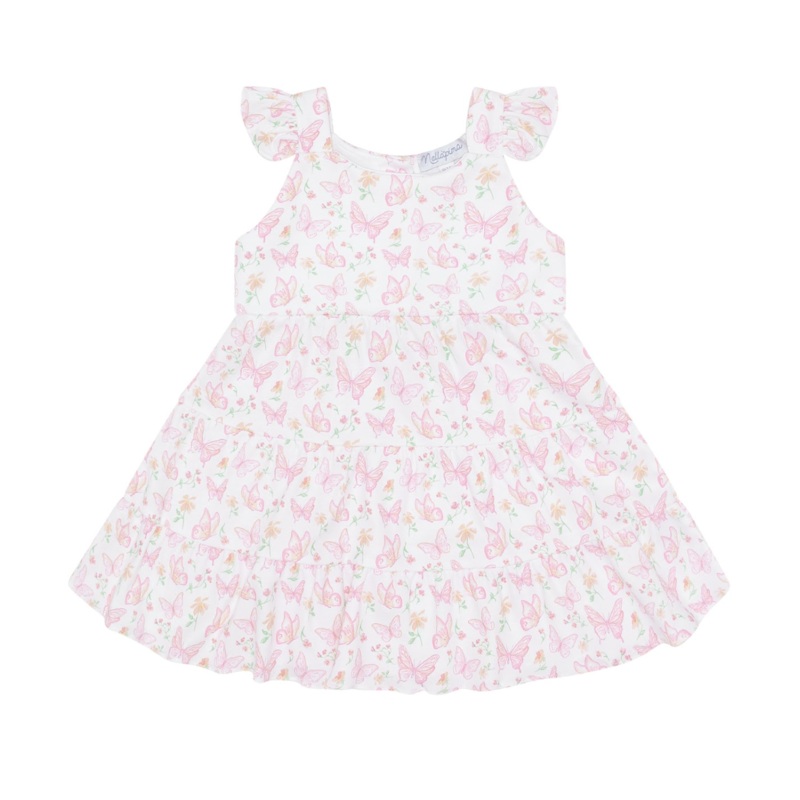 Butterflies Print Ruffle Dress