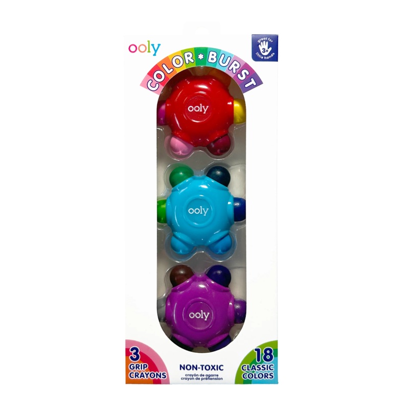 Color Burst Easy Grip Crayons, Set of 3