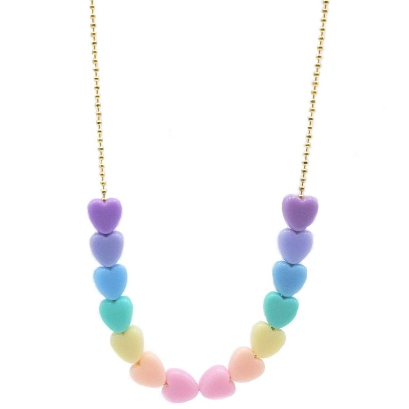 Girls Pastel Heart Necklace