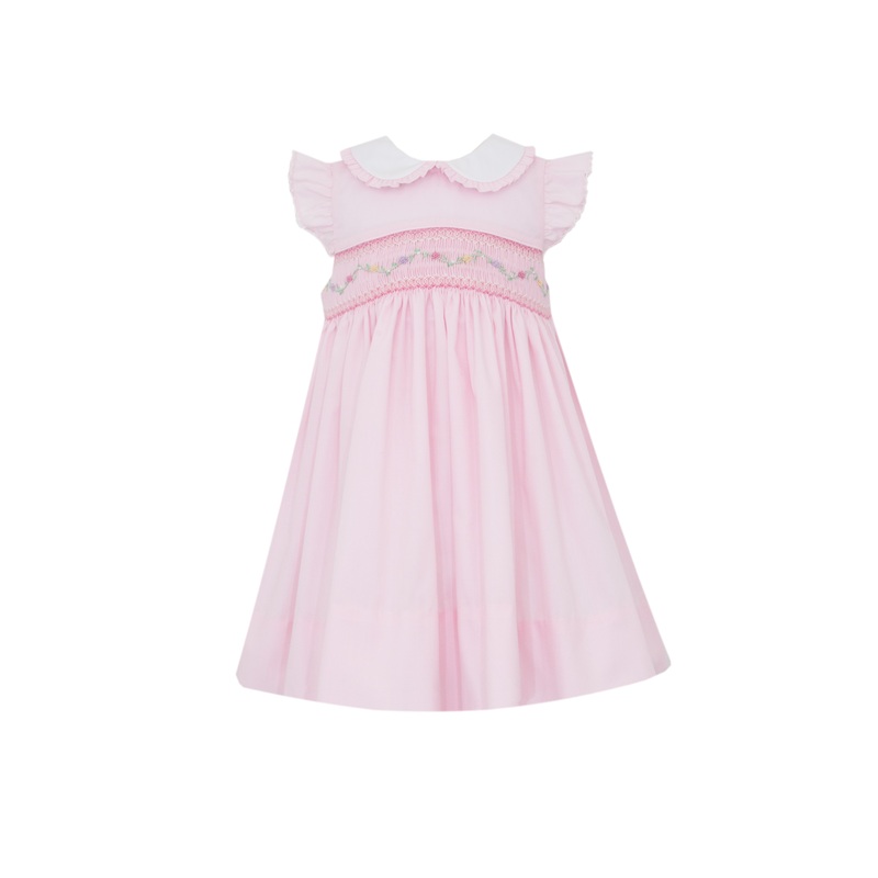 Martha Rose Smocked Pink Poplin Dress