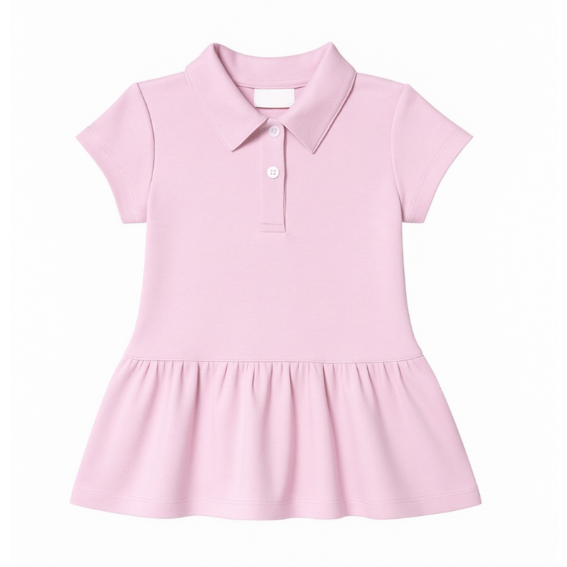 Short Sleeve Light Pink Polo Dress