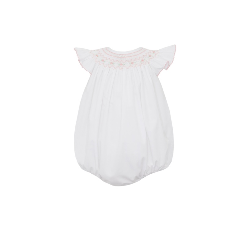 Bianca Bishop Smocked White Poplin Bubble