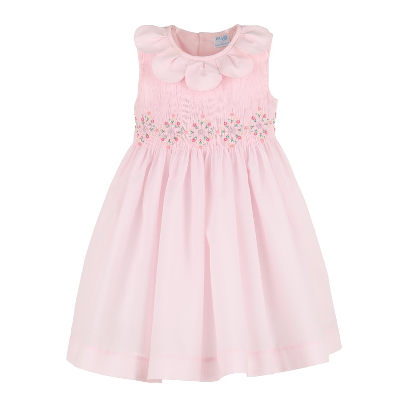 Classical Diamond Smock Petal Collar Pink Dress