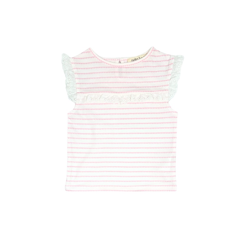 Eyelet Lace Tank, I Heart Stripes Pink