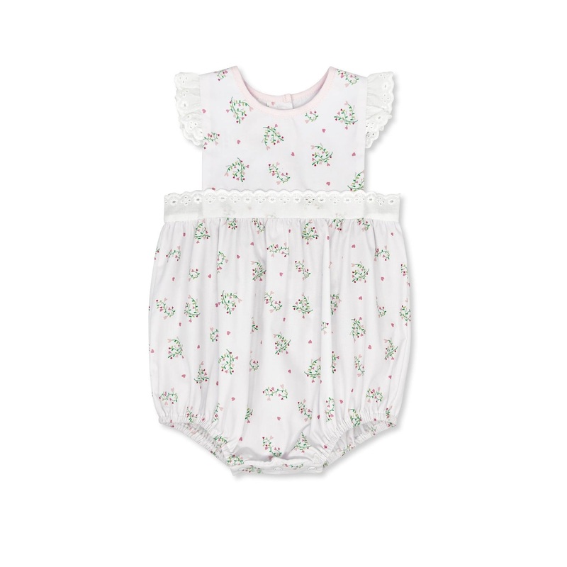 Love You Bunches Woven Eyelet Trim Pinafore Bubble