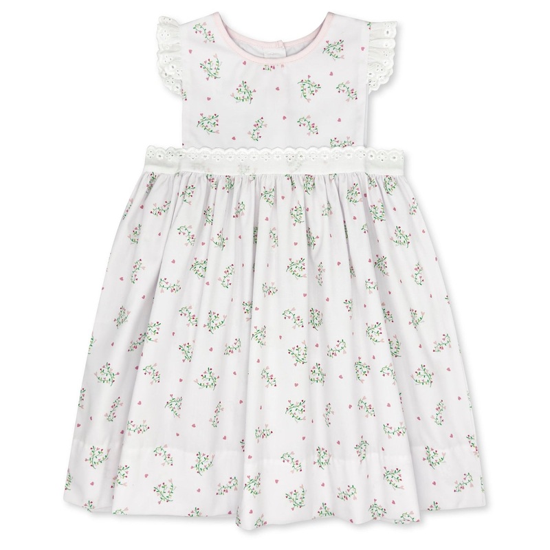 Love You Bunches Woven Eyelet Trim Pinafore Dress