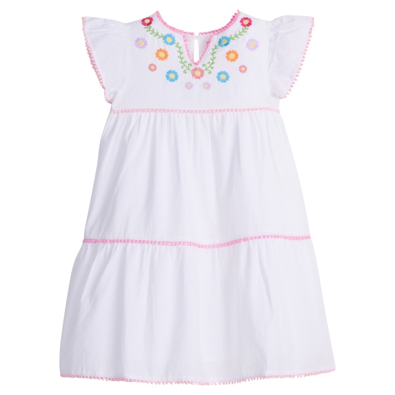 Positano Dress – Multi Flower Embroidery
