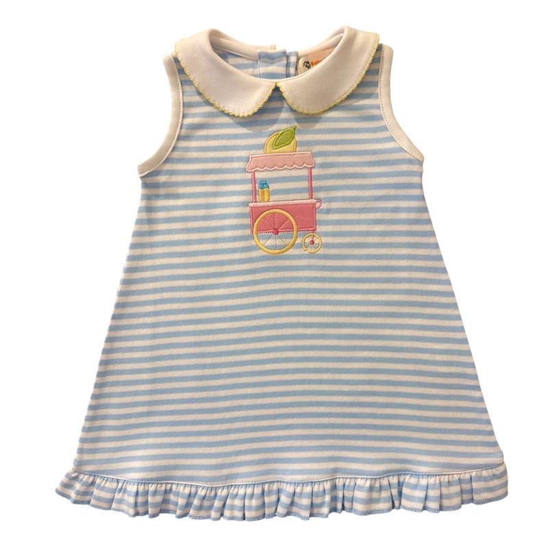 Sleeveless Collared Dress, Lemonade Stand Applique