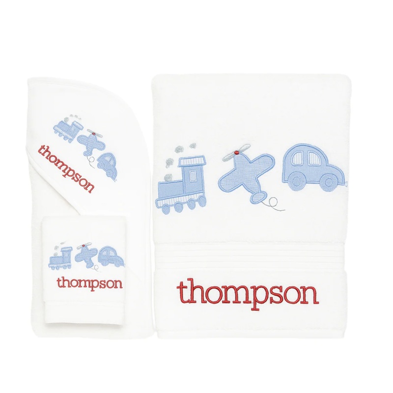 3 Piece Bath Towel Set, Cars, Trains & Planes