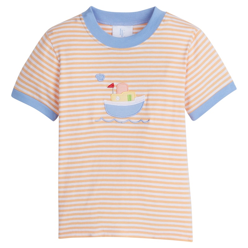 Applique Short Sleeve T-Shirt, Tugboat