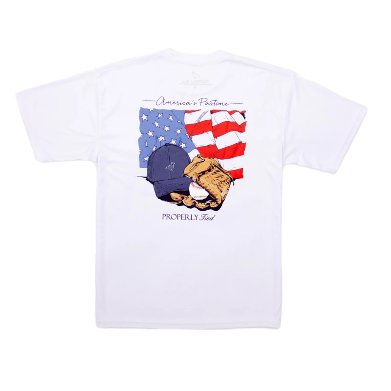 Boys Performance Short Sleeve Tee, America’s Pasttime White (online only)