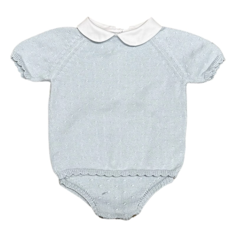 Diagonal Dot Diaper Set, Blue