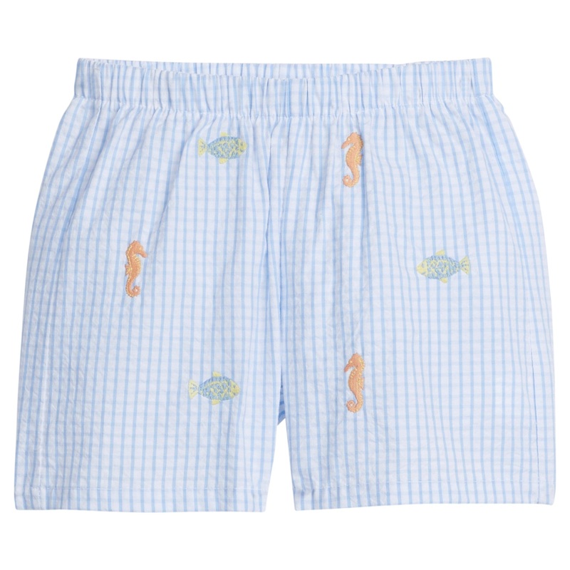 Embroidered Basic Shorts, Fish Under the Sea