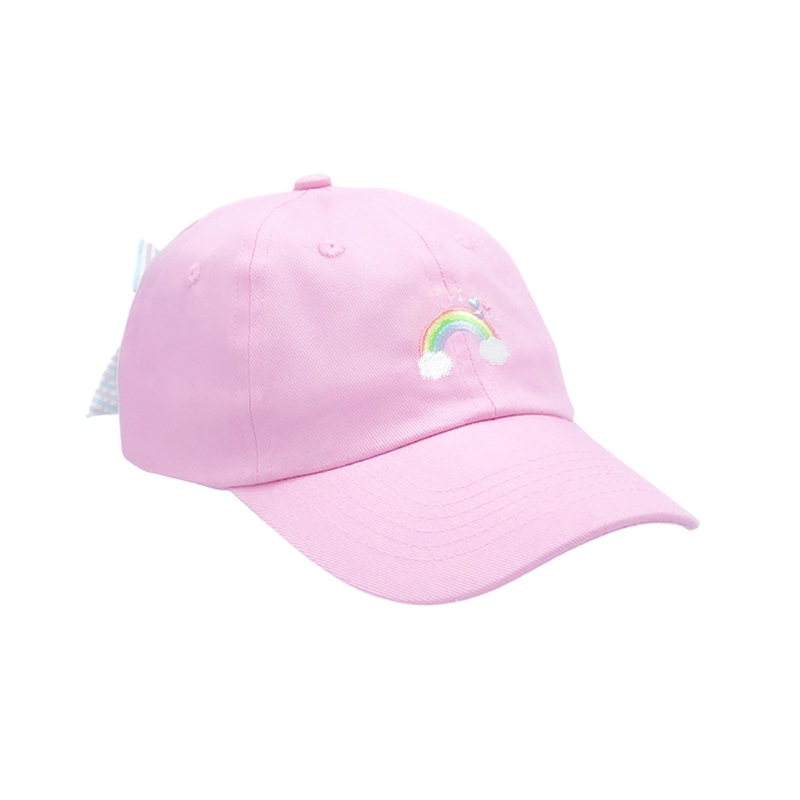 Kids Baseball Hat, Pink Rainbow Sparkle