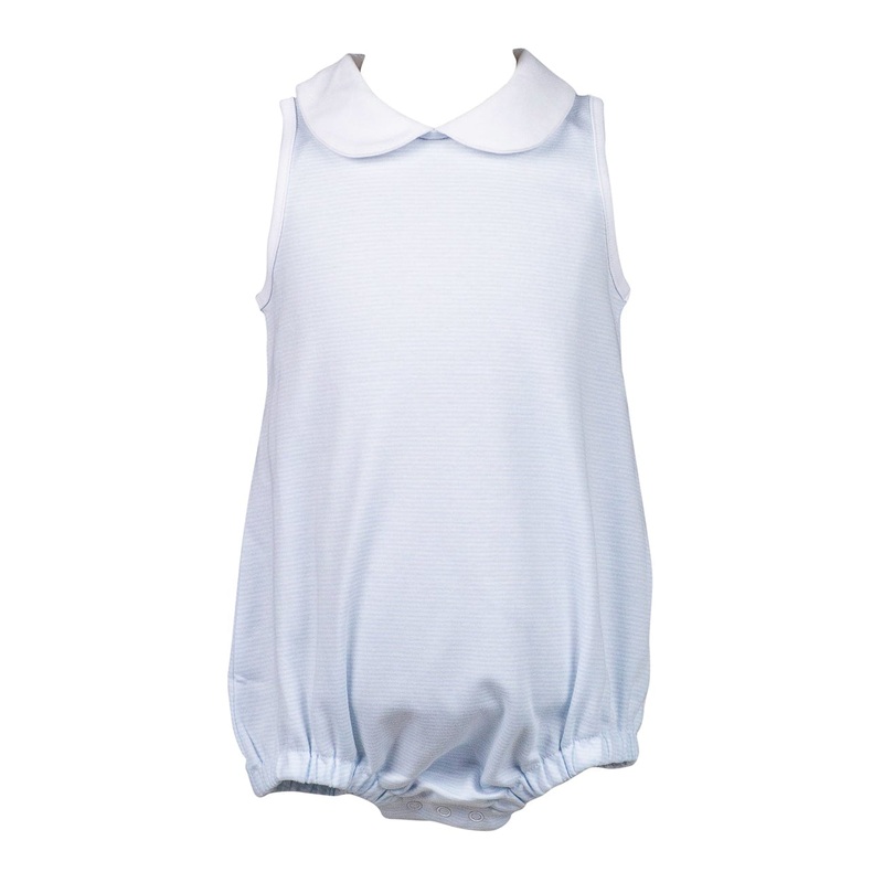 Light Blue Stripe Sleeveless Boy Bubble
