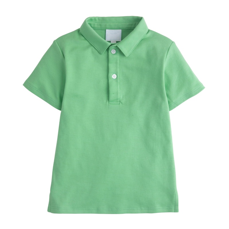 Short Sleeve Solid Polo Shirt, Green