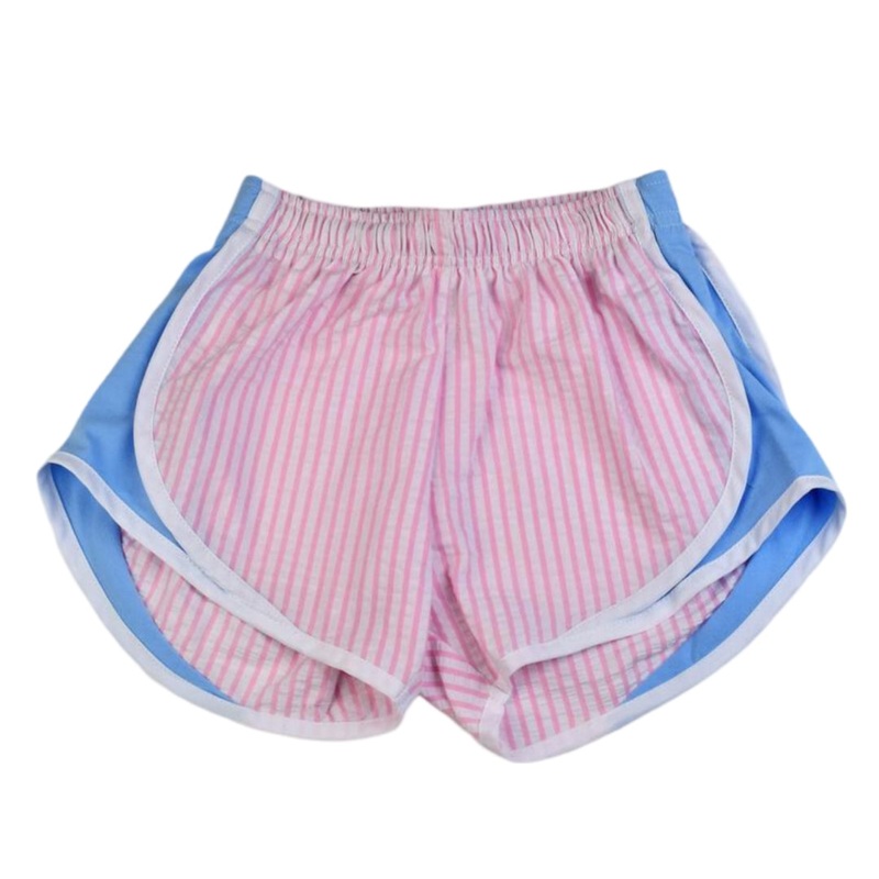 Athletic Shorts, Pink Stripe w/ Blue