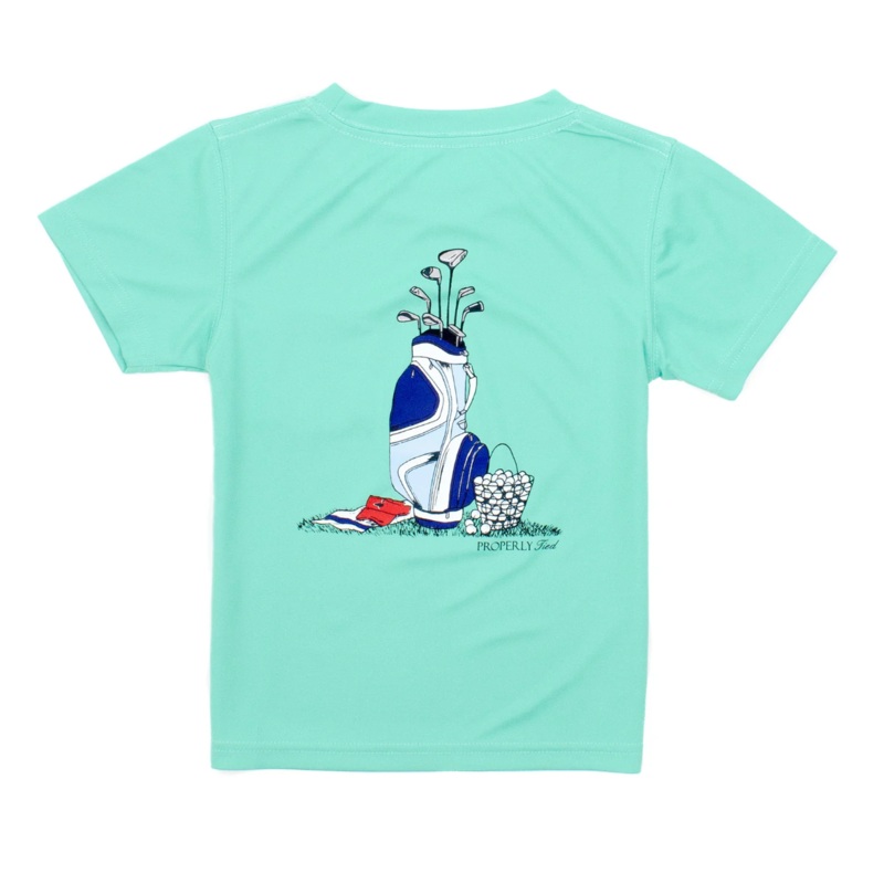 Boys Performance Short Sleeve Tee, Golf Clubs Soft Green