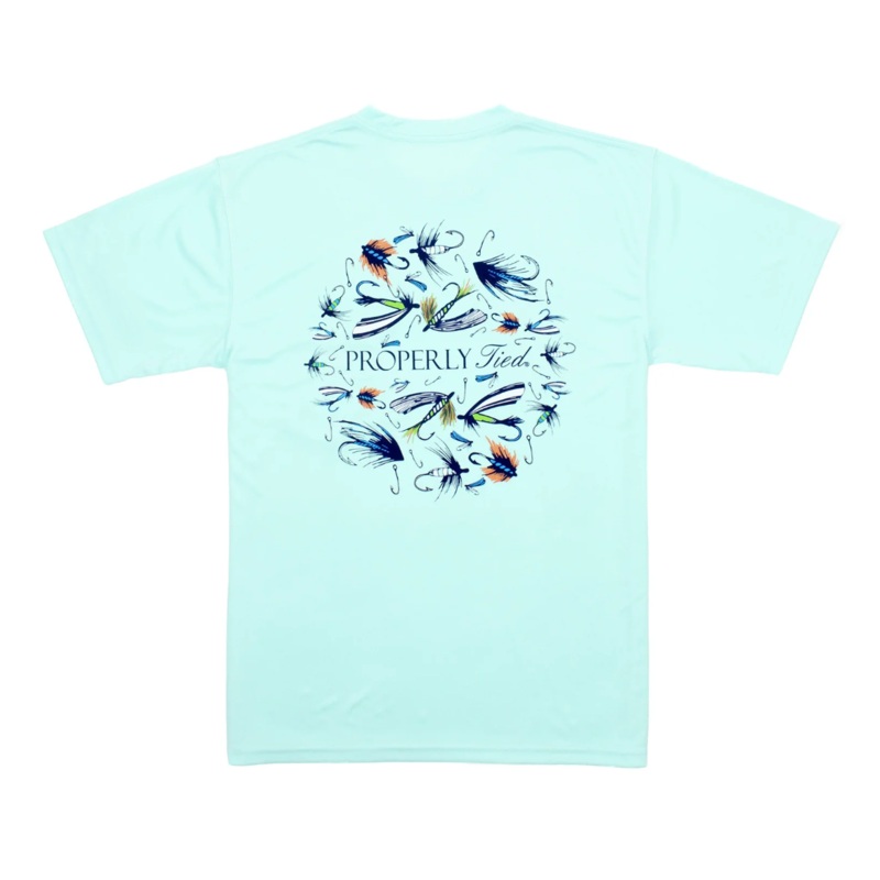 Boys Performance Short Sleeve Tee, Stay Fly Seafoam