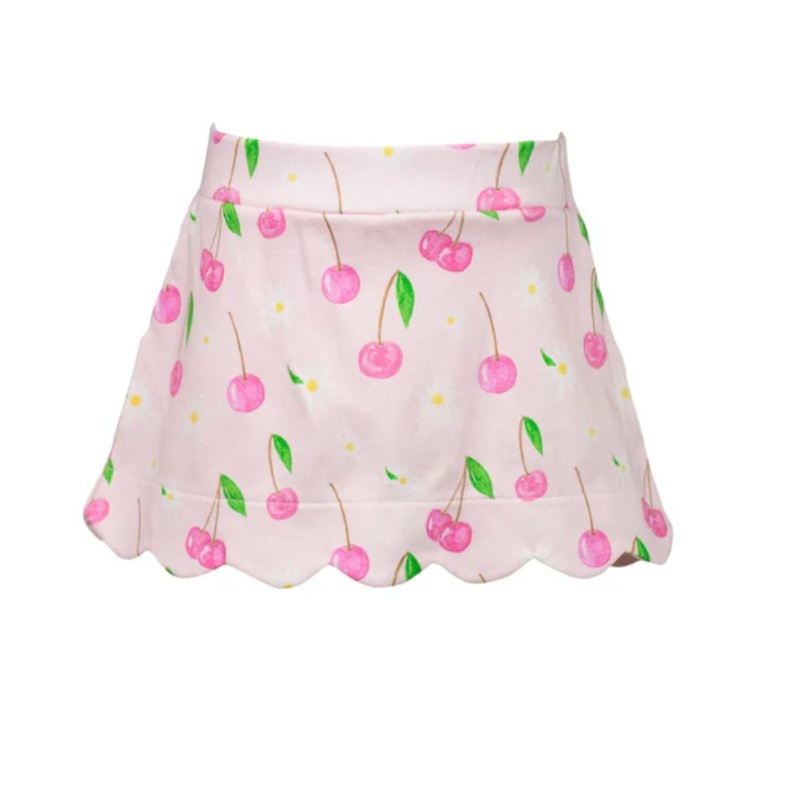 Cherry Blooms Scallop Skort