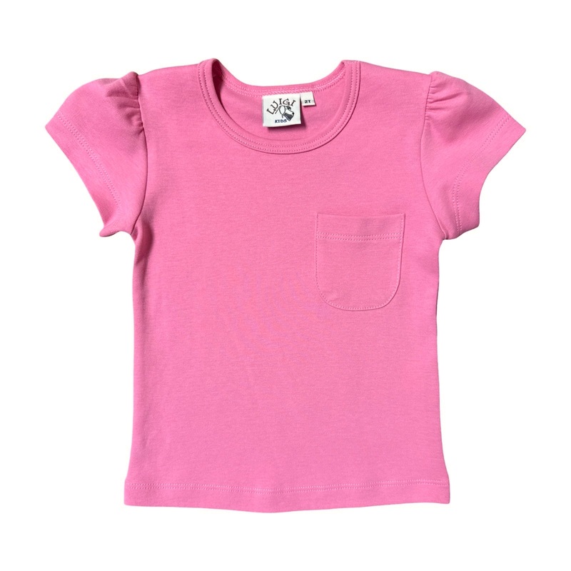 Girl Short Cap Sleeve Bubblegum Pink with Pocket