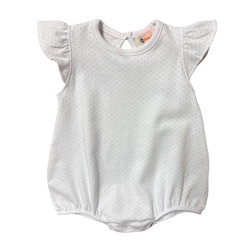 Girl Sleeveless Bubble, Baby Blue Dots