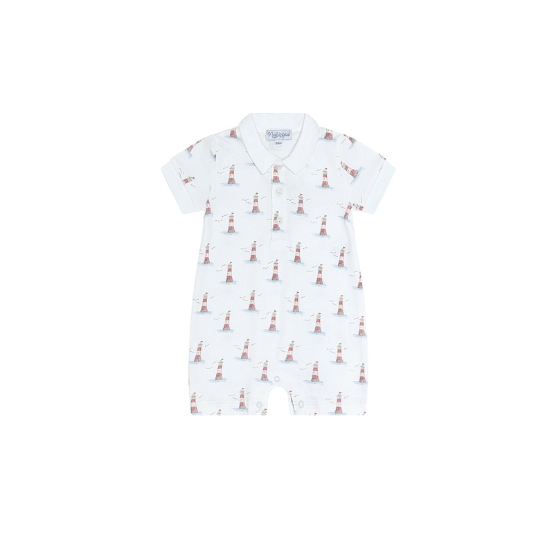 Lighthouse Print Short Sleeve Romper