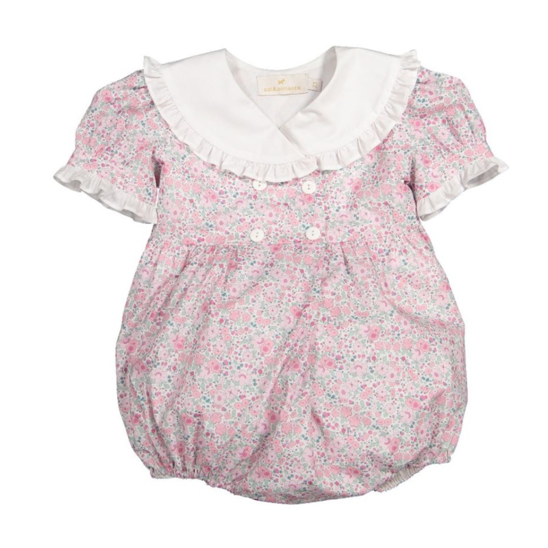 Pink Ditsy Floral Romper
