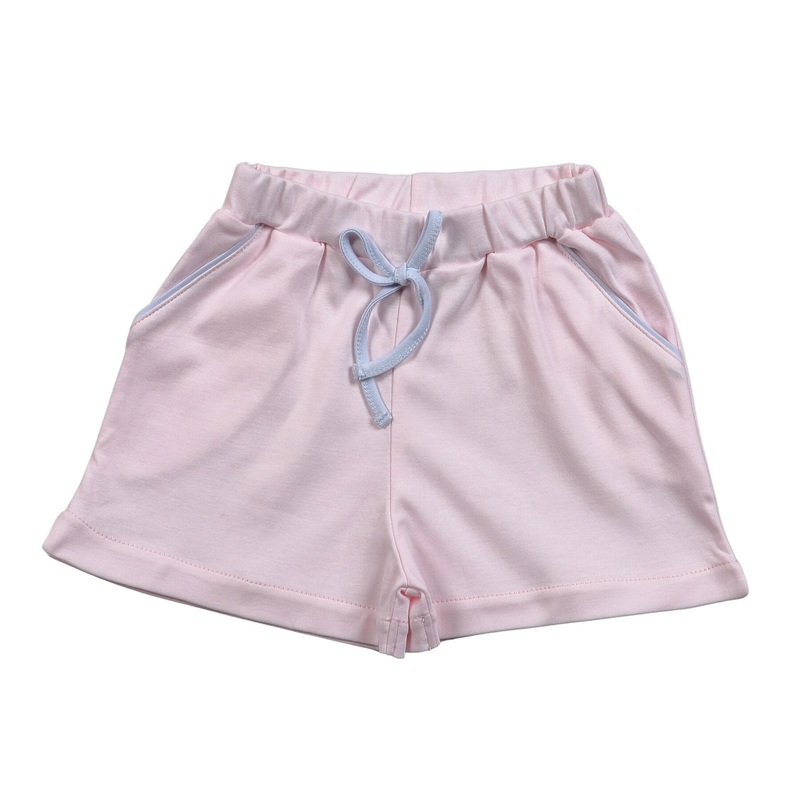 Pink Shorts with Blue Piping