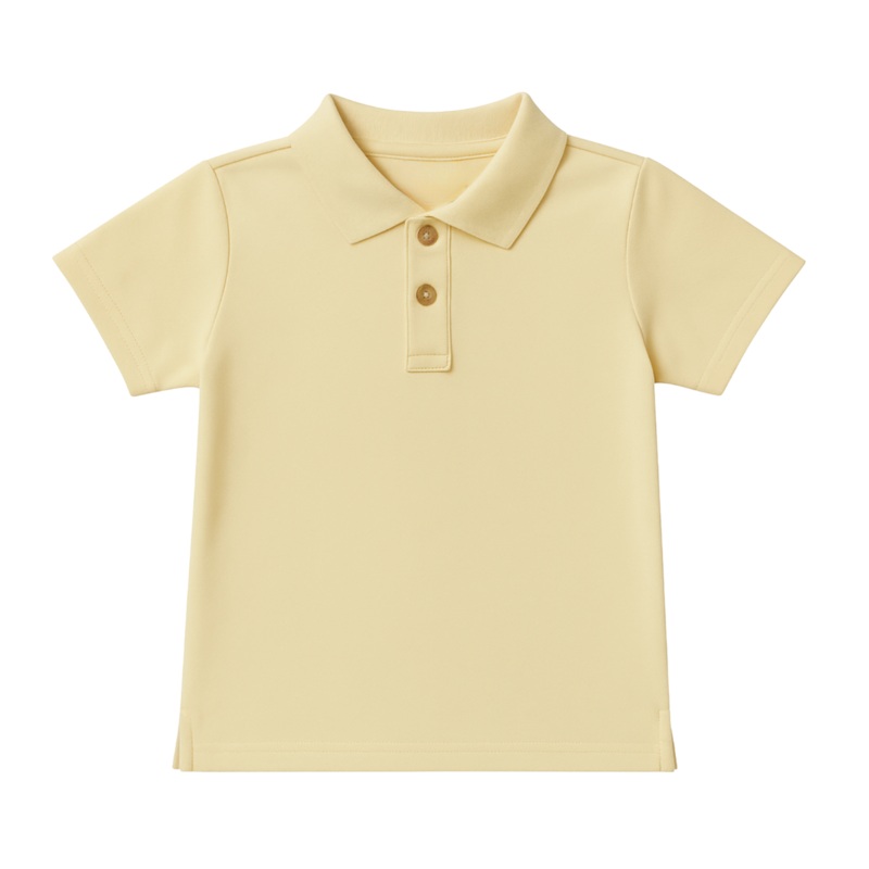 Short Sleeve Polo Shirt, Pale Yellow