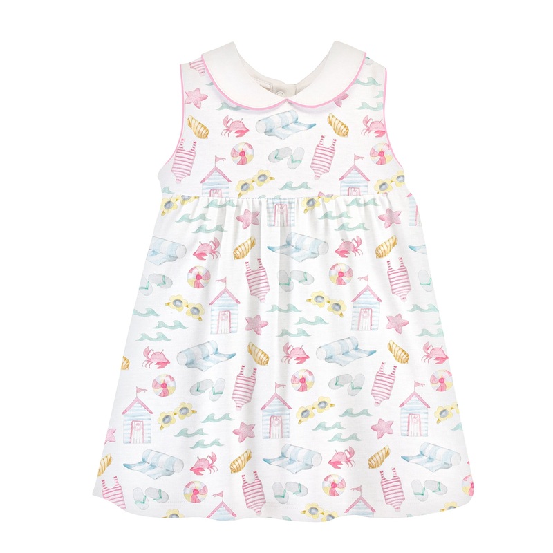 Summer Fun Sleeveless Dress w/ White Collar
