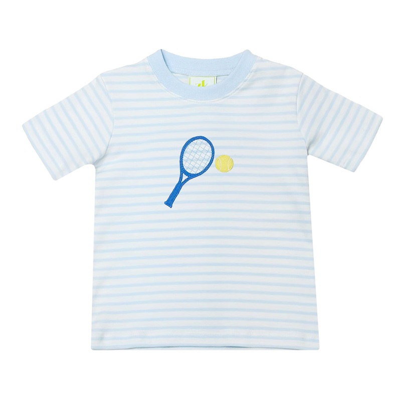 Tennis Harry’s Play Tee, Light Blue Stripe Knit