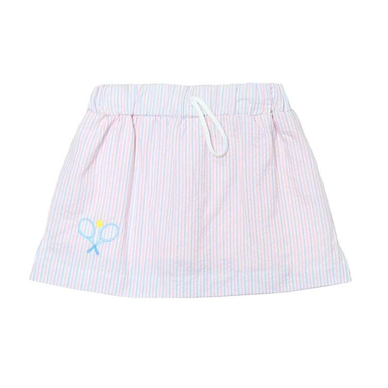 Tennis Miley Skort, Cherry Berry Stripe Seersucker