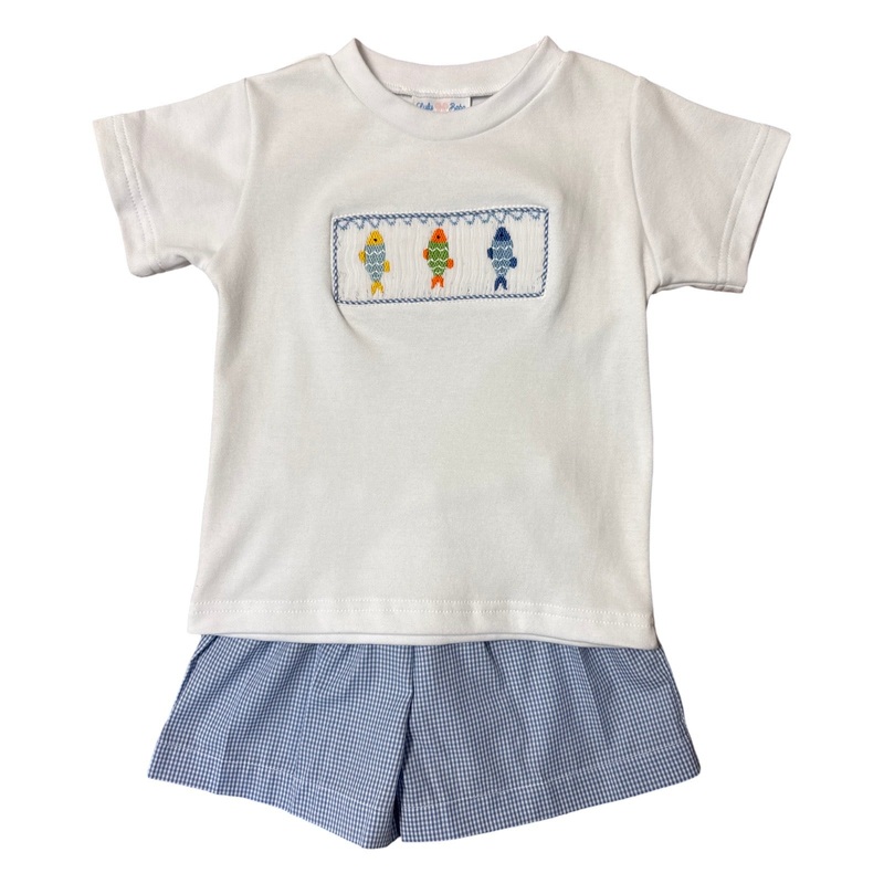 Tom Fishing Smocked Short Set