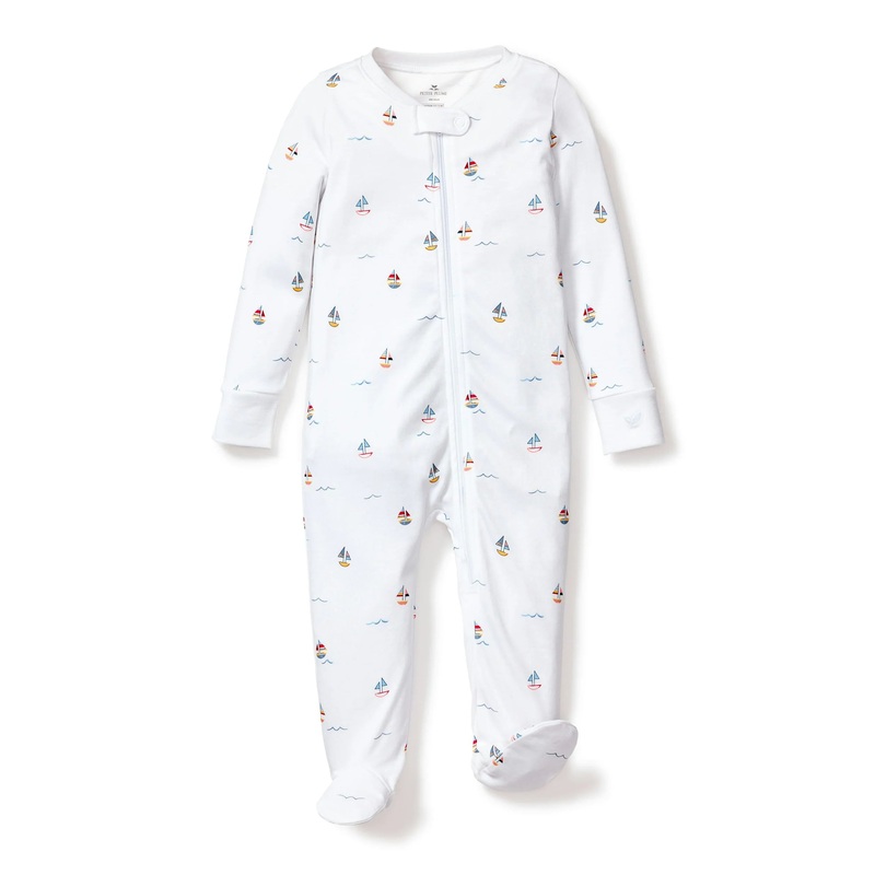 Baby Pima Romper in Bateau
