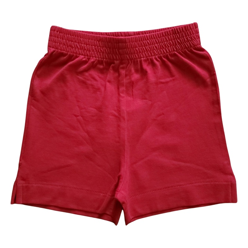 Boy’s Cotton Play Shorts, Deep Red (Shorter Version)