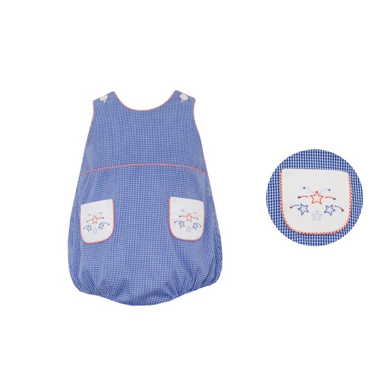 Boy’s Stars Pockets Royal Blue Microcheck Sun Bubble