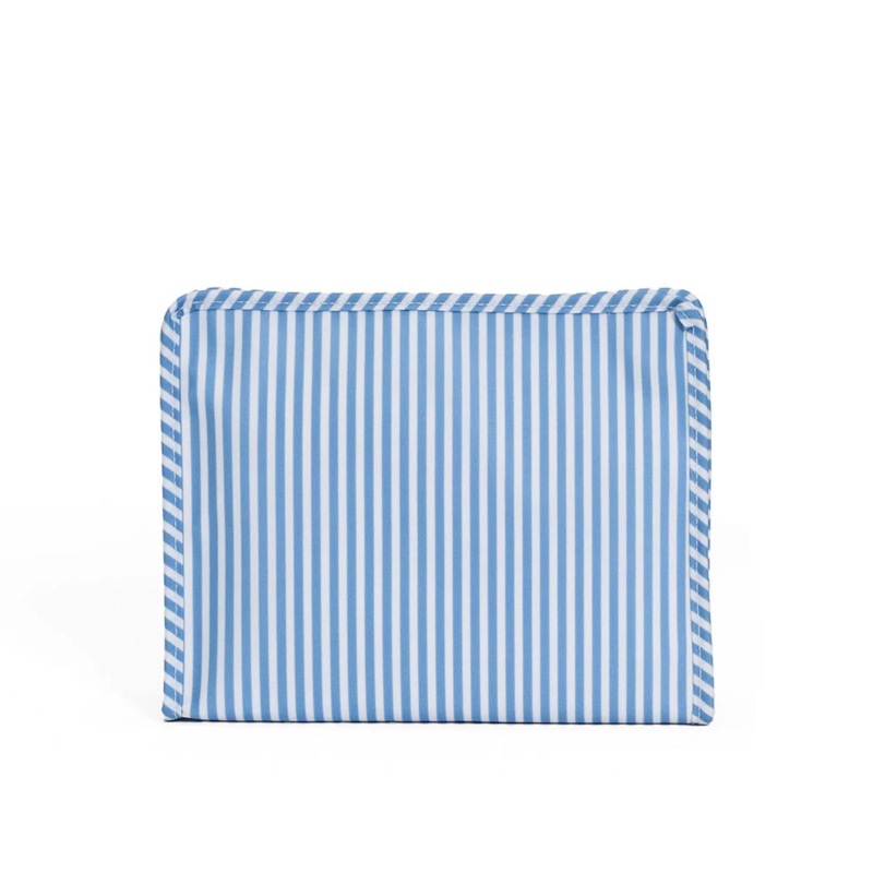 Large Roadie Zip Pouch, Chambray Pimlico Stripe