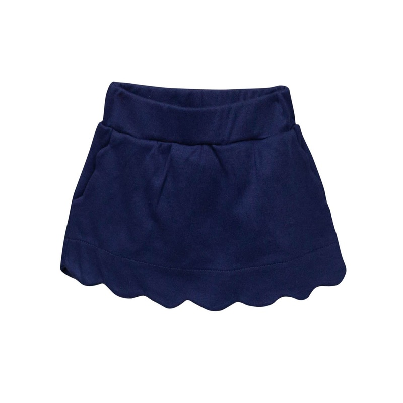 Navy Scallop Skort
