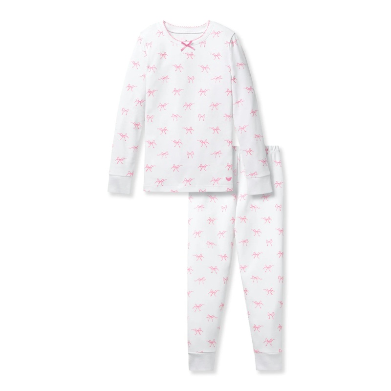 Pink Bows Snug Fit Pima Pajama Set